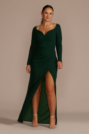 long sleeve dresses with slits